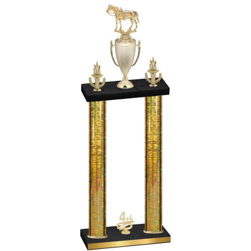 Double Gold Glacier Fourth Place Horses Trophy