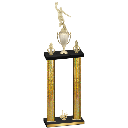 Double Gold Glacier First Place Basketball Trophy