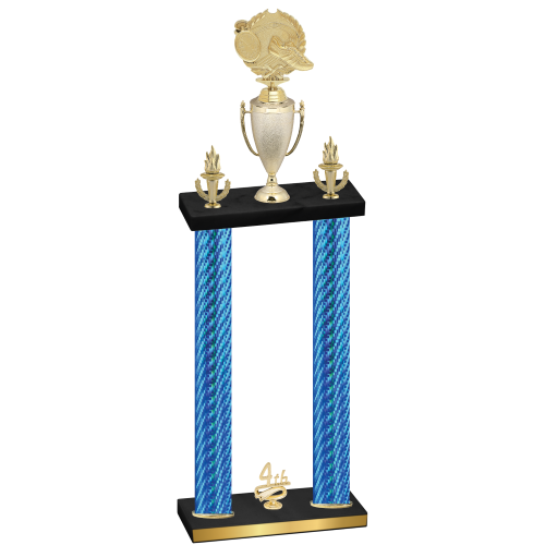 Double Blue Carbon Fiber Fourth Place Running Trophy