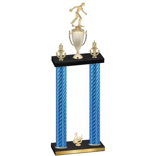 Double Blue Carbon Fiber Third Place Bowling Trophy