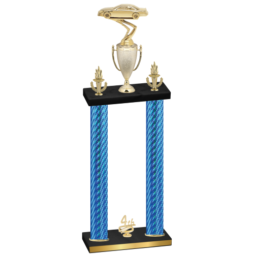 Double Blue Carbon Fiber Fourth Place Cars Trophy