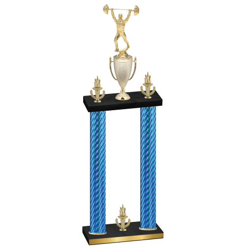 Double Blue Carbon Fiber Victory Weights Trophy