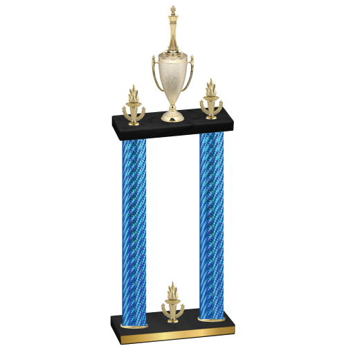 Double Blue Carbon Fiber Victory Chess Trophy