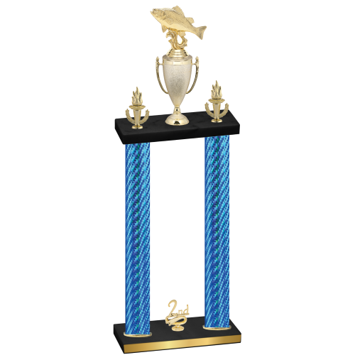 Double Blue Carbon Fiber Second Place Fishing Trophy