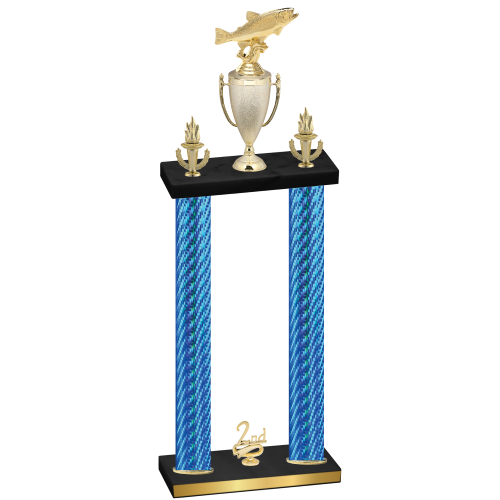 Double Blue Carbon Fiber Second Place Fishing Trophy