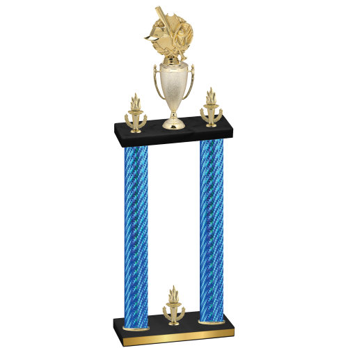 Double Blue Carbon Fiber Victory Baseball Trophy