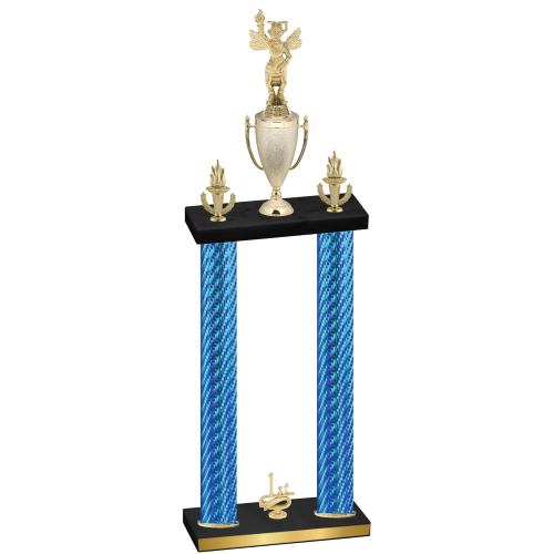 Double Blue Carbon Fiber First Place Academics Trophy