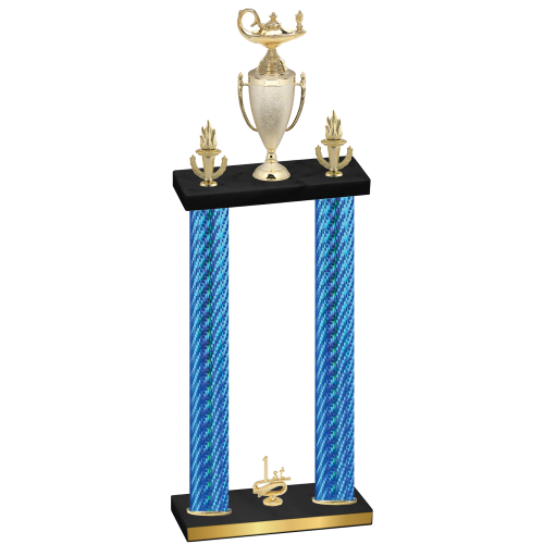 Double Blue Carbon Fiber First Place Academics Trophy