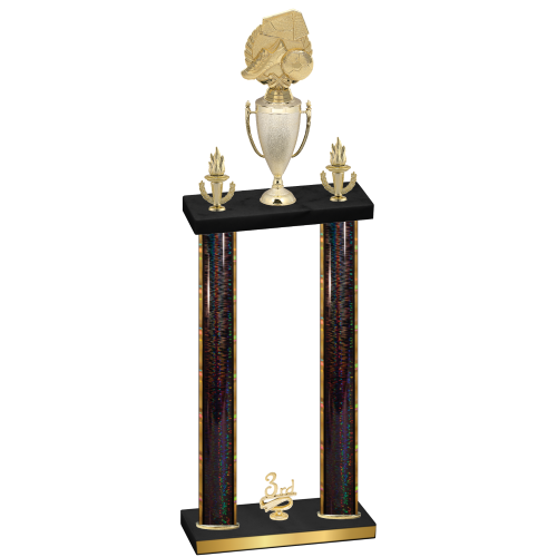 Double Black Glacier Third Place Soccer Trophy