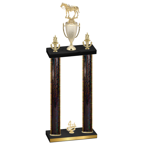 Double Black Glacier Fourth Place Horses Trophy