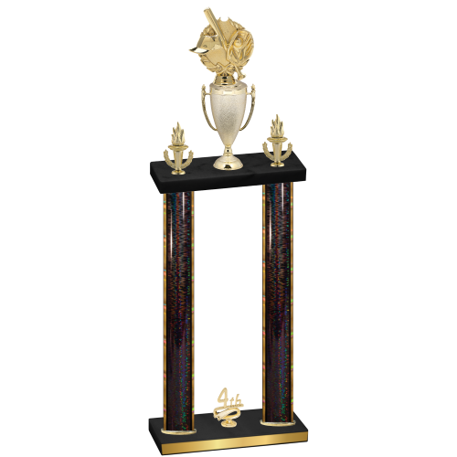 Double Black Glacier Fourth Place Baseball Trophy