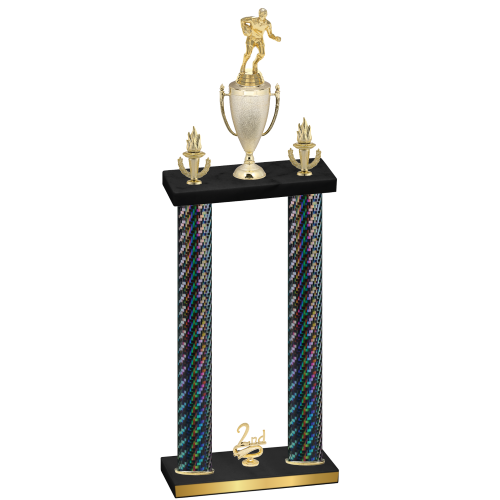 Double Black Carbon Fiber Second Place Rugby Trophy