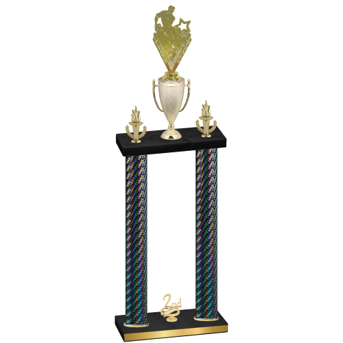 Double Black Carbon Fiber Second Place Rugby Trophy