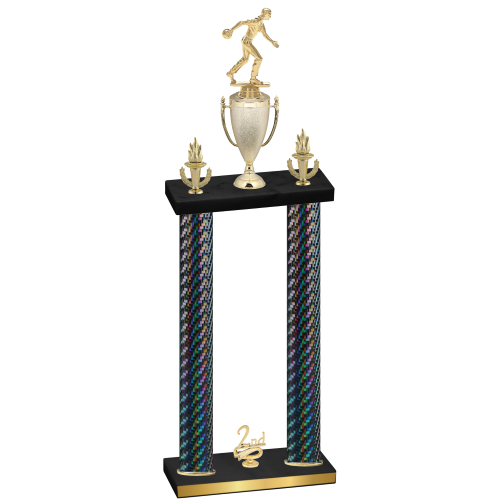 Double Black Carbon Fiber Second Place Bowling Trophy