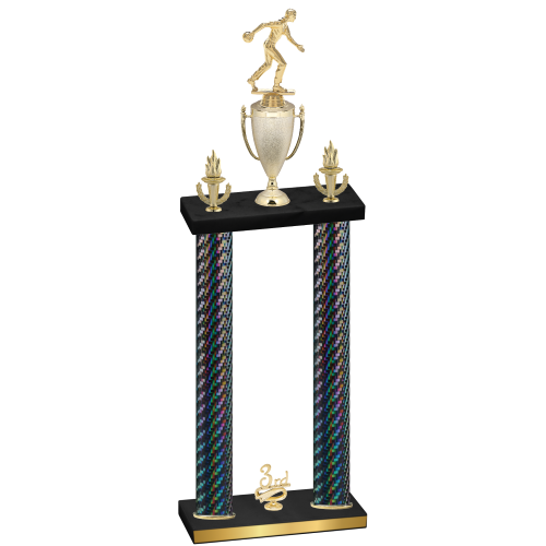 Double Black Carbon Fiber Third Place Bowling Trophy