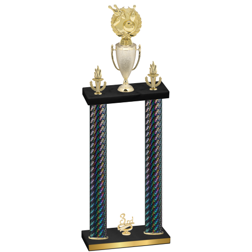 Double Black Carbon Fiber Third Place Bowling Trophy