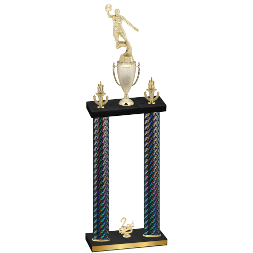 Double Black Carbon Fiber Second Place Basketball Trophy