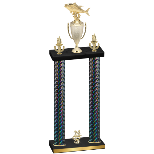 Double Black Carbon Fiber Year Fishing Trophy