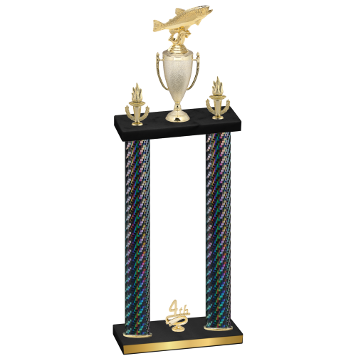 Double Black Carbon Fiber Fourth Place Fishing Trophy