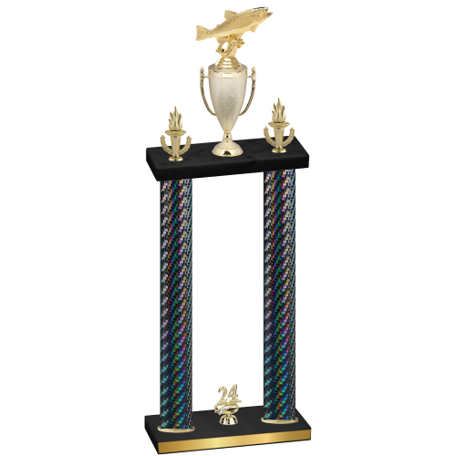 Double Black Carbon Fiber Year Fishing Trophy