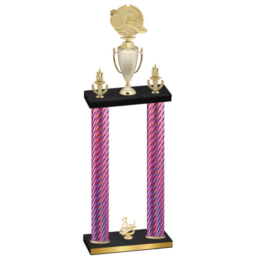 Double Pink Carbon Fiber Third Place Running Trophy