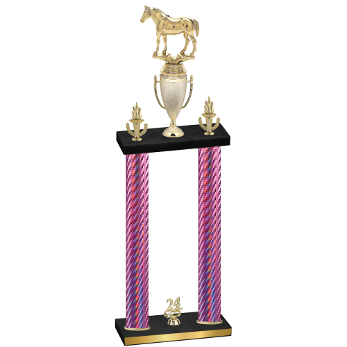 Double Pink Carbon Fiber Year Horses Trophy