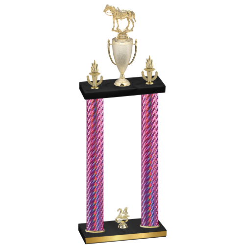 Double Pink Carbon Fiber Year Horses Trophy