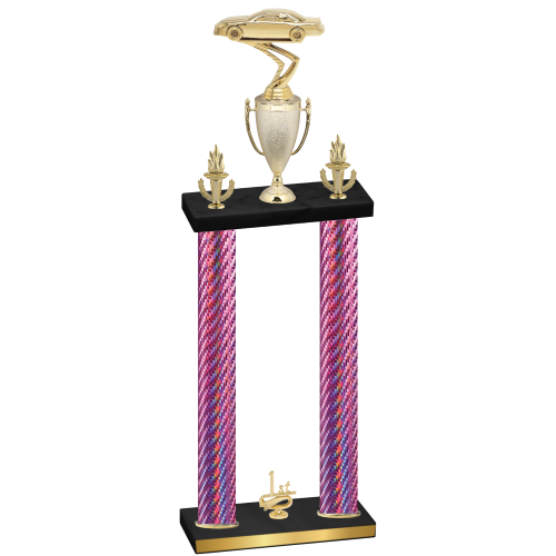 Double Pink Carbon Fiber First Place Cars Trophy