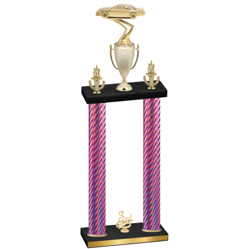 Double Pink Carbon Fiber Third Place Cars Trophy