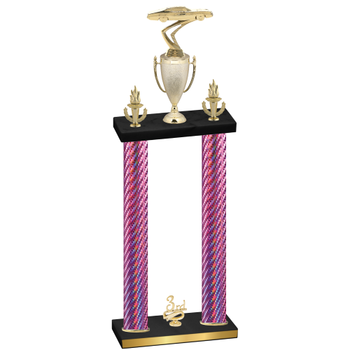 Double Pink Carbon Fiber Third Place Cars Trophy