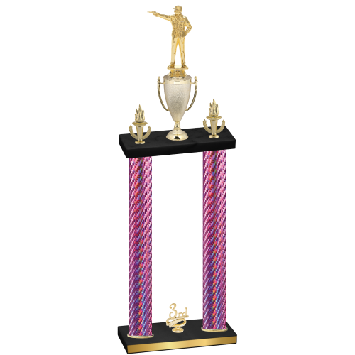 Double Pink Carbon Fiber Third Place Shooter Trophy