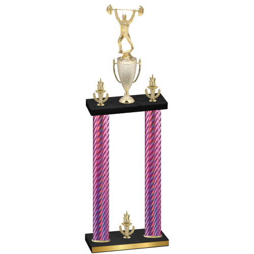 Double Pink Carbon Fiber Victory Weights Trophy