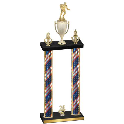 Double Flag USA Year Rugby Trophy