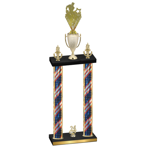 Double Flag USA Year Rugby Trophy