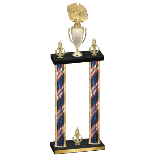 Double Flag USA Victory Basketball Trophy