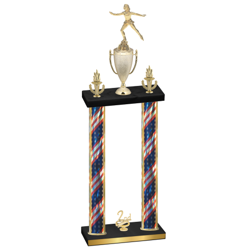 Double Flag USA Second Place Skater Trophy
