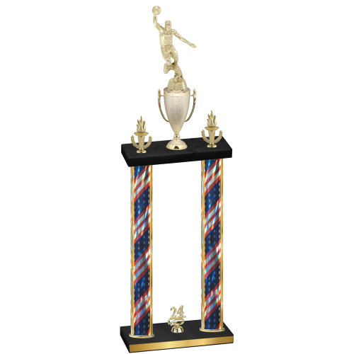 Double Flag USA Year Basketball Trophy