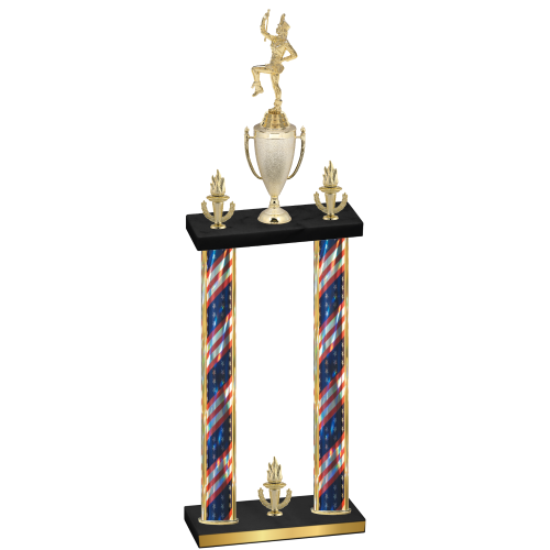 Double Flag USA Victory Majorette Trophy