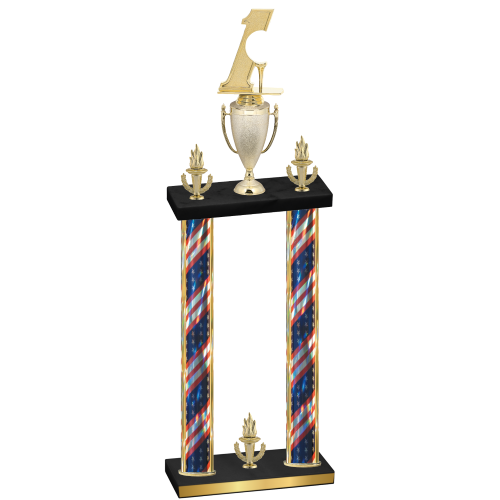 Double Flag USA Victory Golf Trophy
