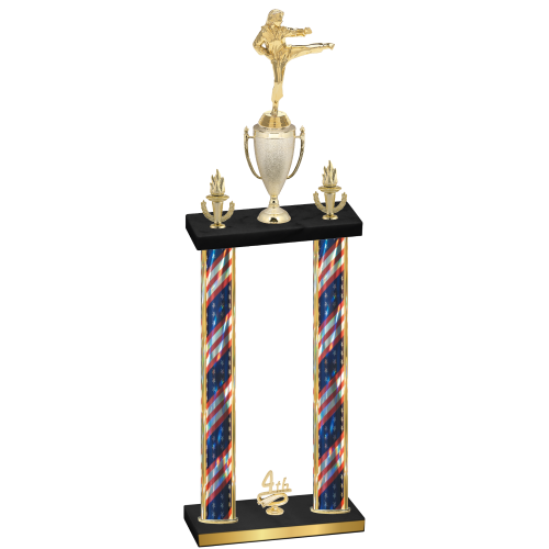 Double Flag USA Fourth Place Karate Trophy