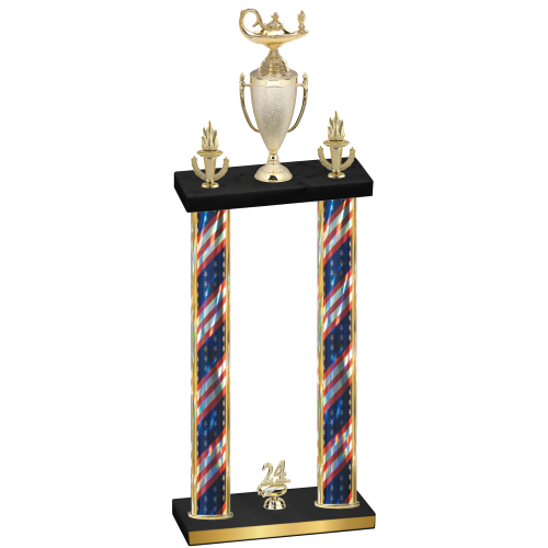 Double Flag USA Year Academics Trophy