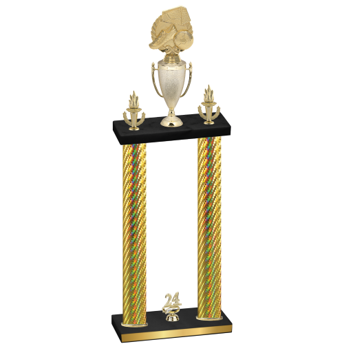 Double Gold Carbon Fiber Year Soccer Trophy