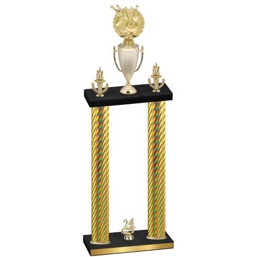 Double Gold Carbon Fiber Year Bowling Trophy