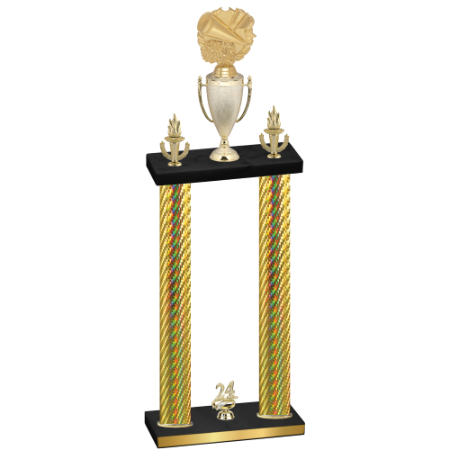 Double Gold Carbon Fiber Year Cheerleading Trophy