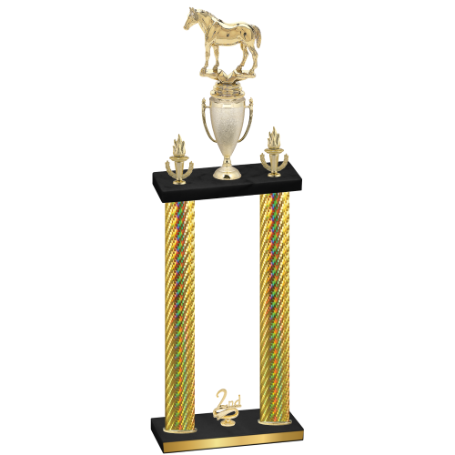 Double Gold Carbon Fiber Second Place Horses Trophy
