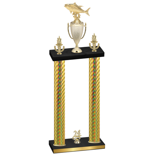 Double Gold Carbon Fiber Year Fishing Trophy