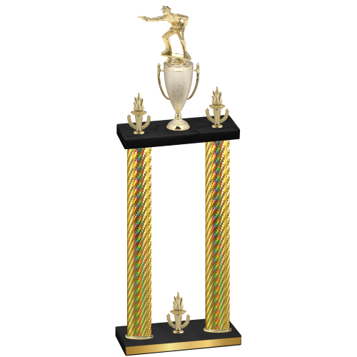 Double Gold Carbon Fiber Victory Shooter Trophy