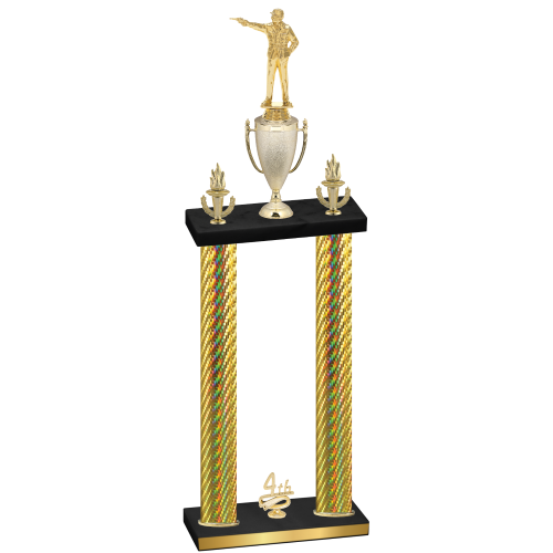 Double Gold Carbon Fiber Fourth Place Shooter Trophy