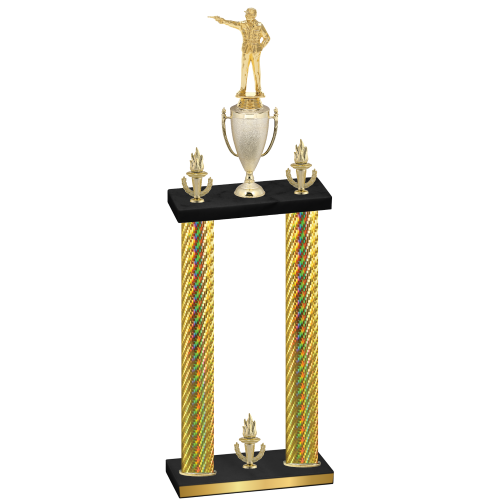 Double Gold Carbon Fiber Victory Shooter Trophy