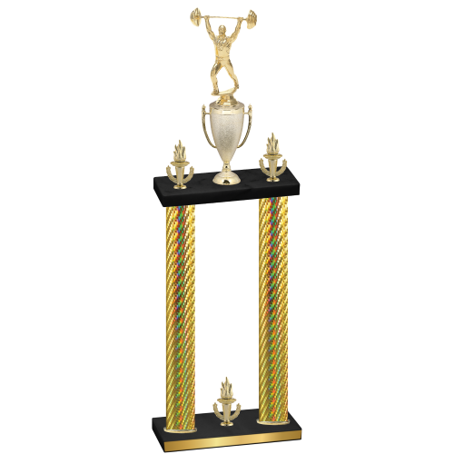 Double Gold Carbon Fiber Victory Weights Trophy